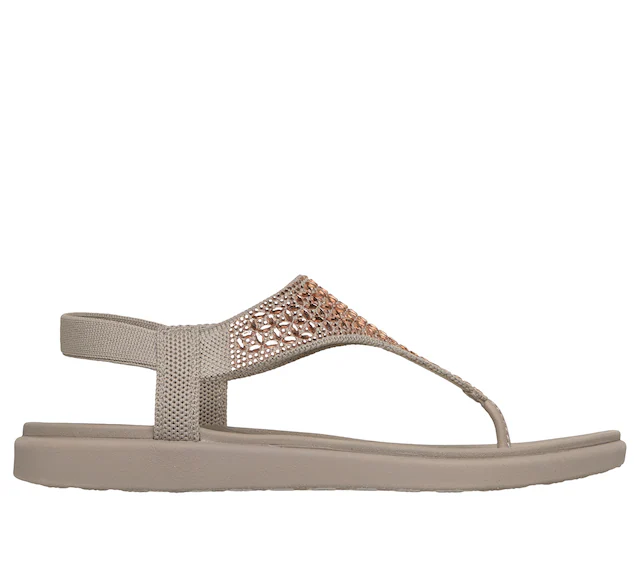 Skechers Sandale »MEDITATION LUXE« Sommerschuh, Zehentrenner, Strandschuh mit Glitzersteinchen