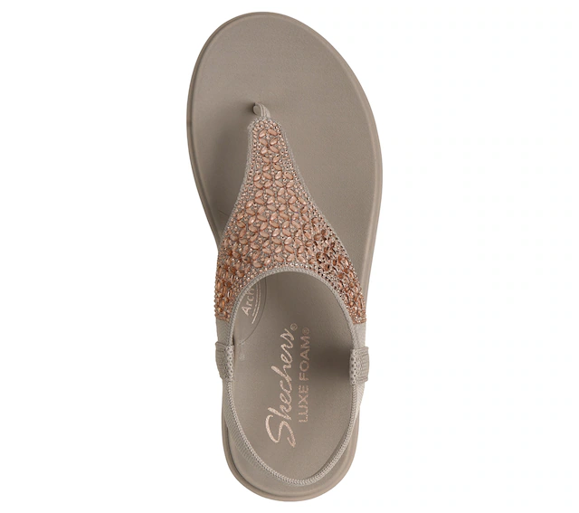 Skechers Sandale »MEDITATION LUXE« Sommerschuh, Zehentrenner, Strandschuh mit Glitzersteinchen