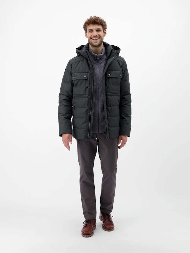 LERROS Outdoorjacke »Herren Fieldjacket in Woll-Optik« mit Kapuze
