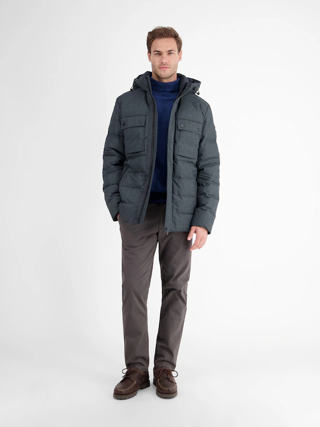 LERROS Outdoorjacke »Herren Fieldjacket in Woll-Optik« mit Kapuze