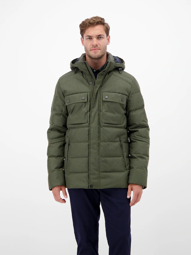 LERROS Outdoorjacke »Herren Fieldjacket in Woll-Optik« mit Kapuze
