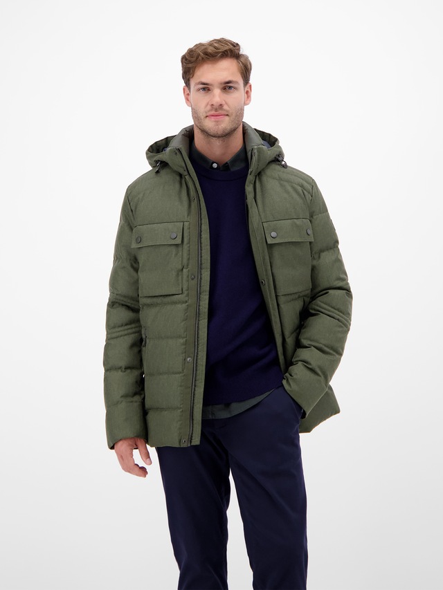 LERROS Outdoorjacke »Herren Fieldjacket in Woll-Optik« mit Kapuze