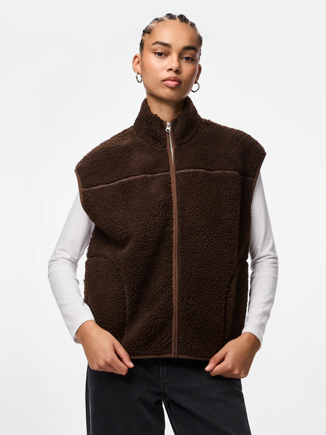 pieces Plüschweste »PCSADIA TEDDY VEST NOOS BC« Kunstfaser