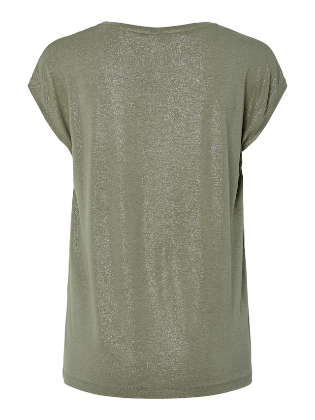 pieces Kurzarmshirt »PCALICE SS GLITTER TEE JRS NOOS BC« Viskosemischung, loose fit