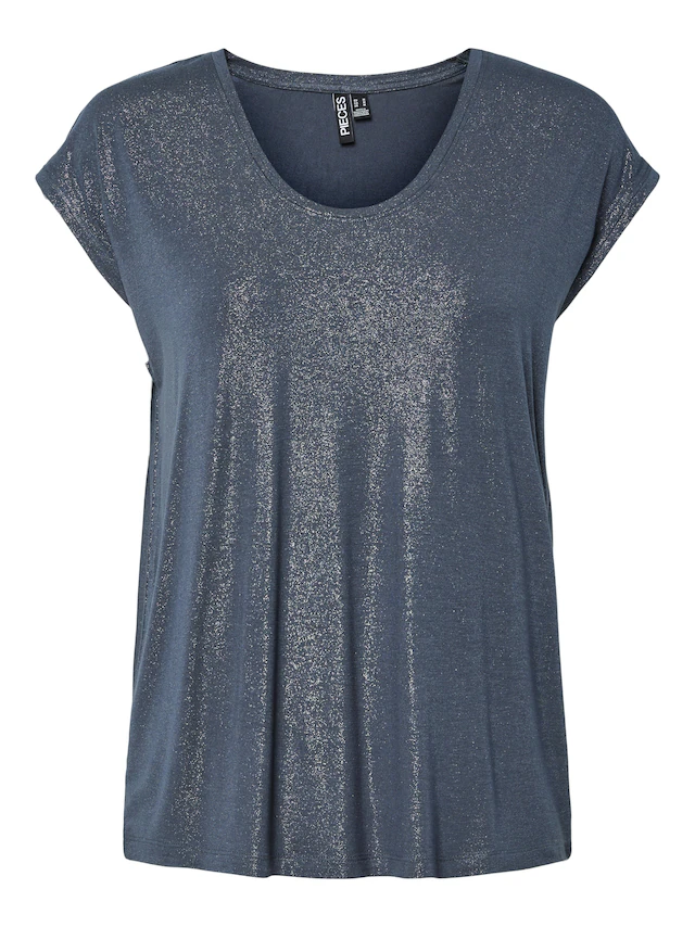 pieces Kurzarmshirt »PCALICE SS GLITTER TEE JRS NOOS BC« Viskosemischung, loose fit