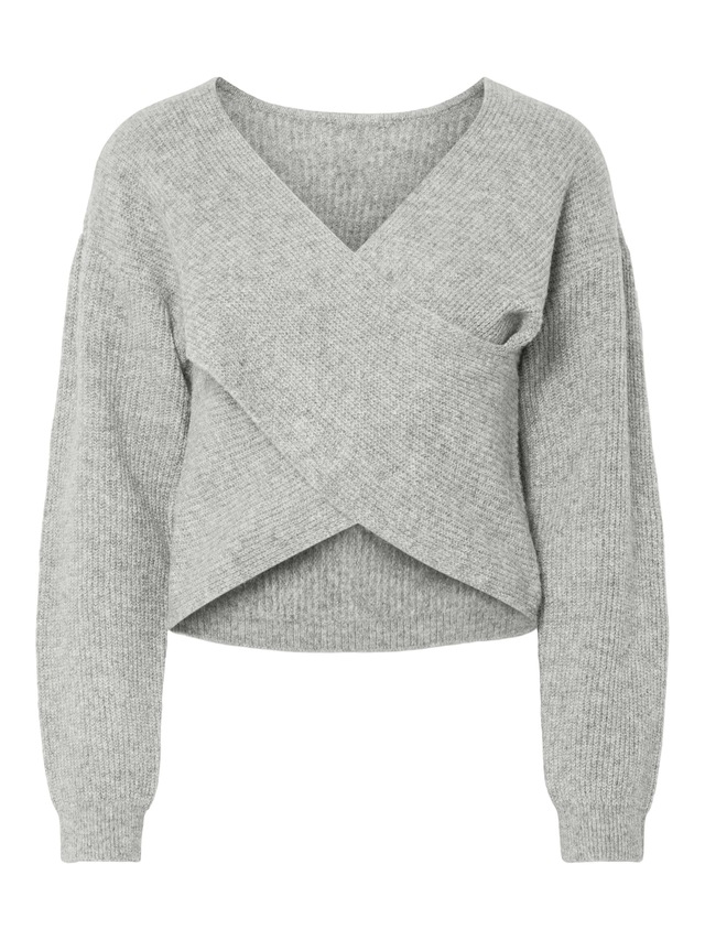 pieces Wickelpullover »PCSILLY LS REV WRAP KNIT NOOS BC« im Wickeldesign
