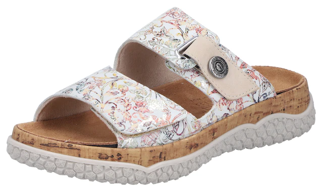 Rieker Pantolette Sommerschuh, Schlupfschuh, Hausschuh mit Klettriemchen