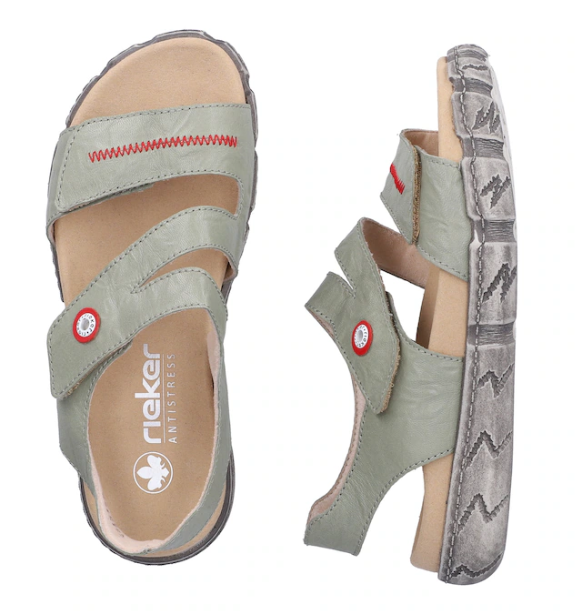 Rieker Sandale Sommerschuh, Klettsandale mit Ziernaht
