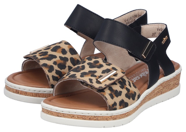 Rieker Sandale Sommerschuh, Keilsandalette, Plateausandale mit Klett
