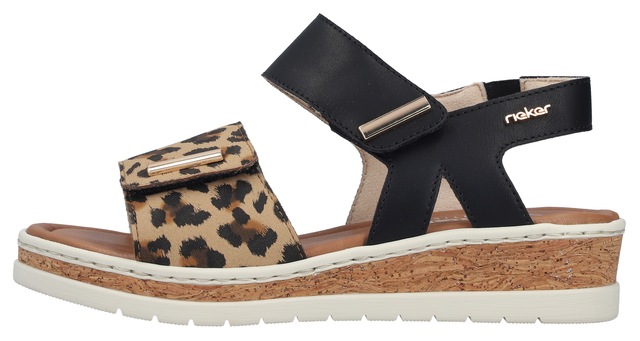 Rieker Sandale Sommerschuh, Keilsandalette, Plateausandale mit Klett
