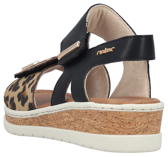 Rieker Sandale Sommerschuh, Keilsandalette, Plateausandale mit Klett