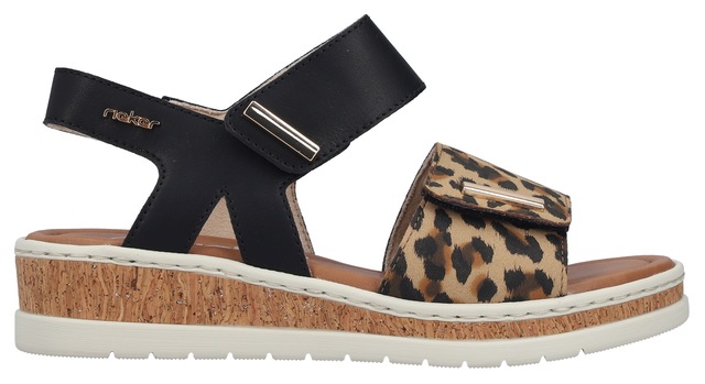Rieker Sandale Sommerschuh, Keilsandalette, Plateausandale mit Klett