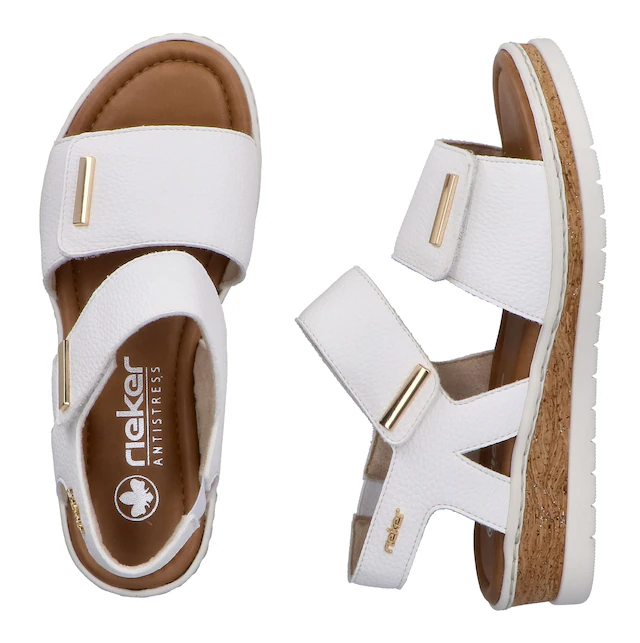 Rieker Sandale Sommerschuh, Keilsandalette, Plateausandale mit Klett