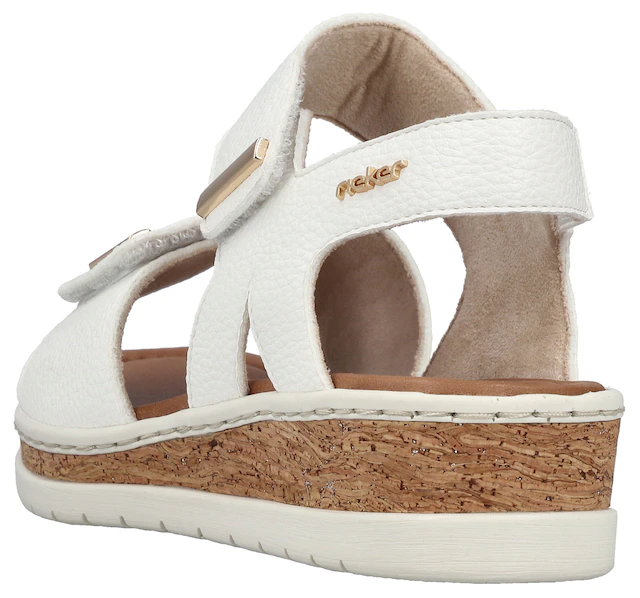 Rieker Sandale Sommerschuh, Keilsandalette, Plateausandale mit Klett