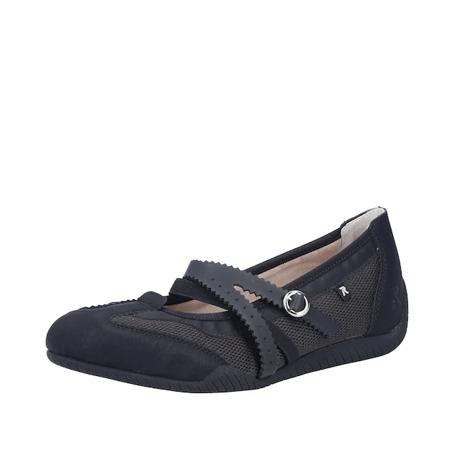 Rieker Riemchenballerina Schlupfschuh, Flats, Slipper mit Mesheinsatz