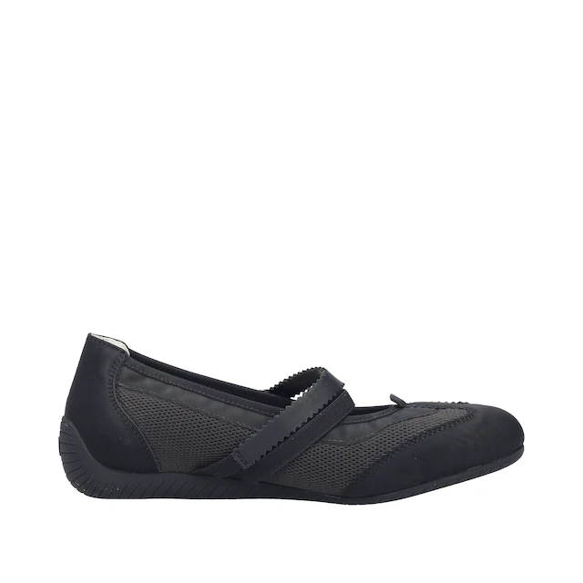 Rieker Riemchenballerina Schlupfschuh, Flats, Slipper mit Mesheinsatz