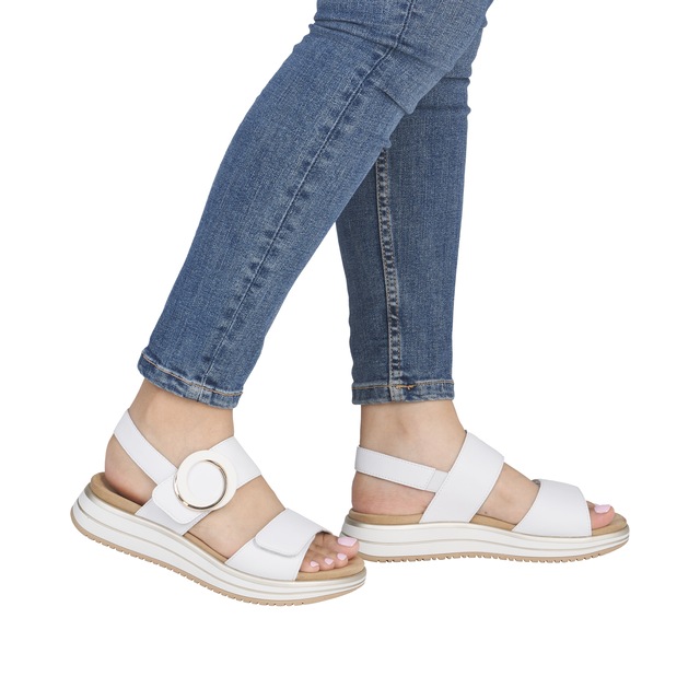 Remonte Plateausandale Sommerschuh, Sandalette mit Softfußbett und zwei Klettverschlüssen
