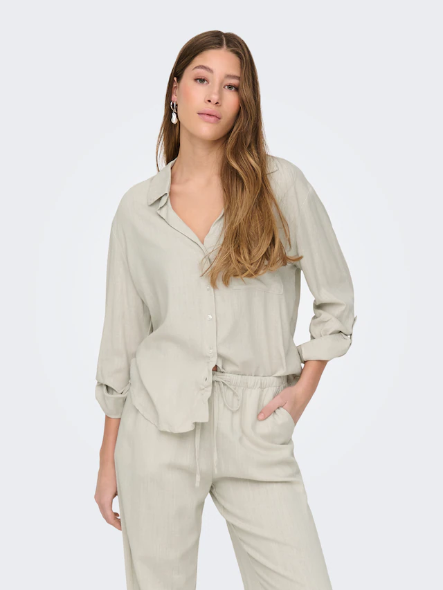 JDY Hemdbluse »JDYCAYA LINEN LOOSE L/S SHIRT WVN DIA« mit Leinen