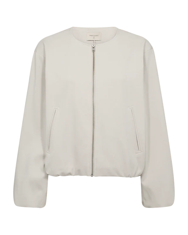 FREEQUENT Blouson »FQNANNI-JACKET« ohne Kapuze ohne Kragen, mit Reißverschluss