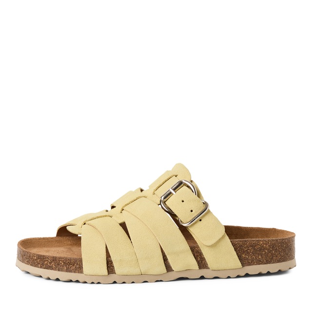 Tamaris Pantolette Schlupfschuh, Hausschuh, Sommerschuh mit Veloursleder-Fußbett