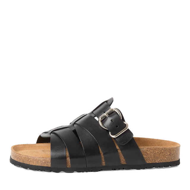 Tamaris Pantolette Schlupfschuh, Hausschuh, Sommerschuh mit Veloursleder-Fußbett