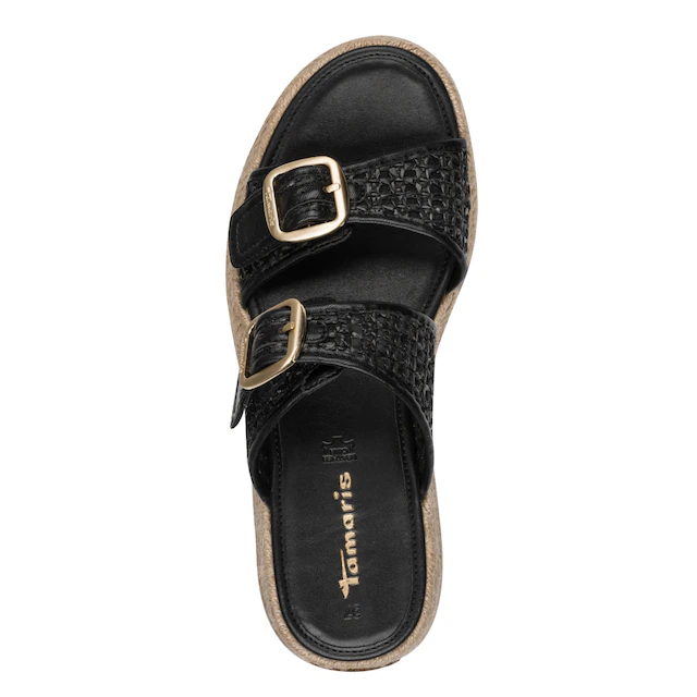 Tamaris Pantolette Plateau, Sommerschuh, Schlüpfschuh mit sommerlicher Lochung