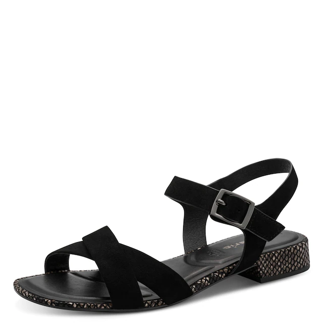 Tamaris Sandalette Blockabsatz, Sommerschuh, Riemchensandale mit Kreuzbandage