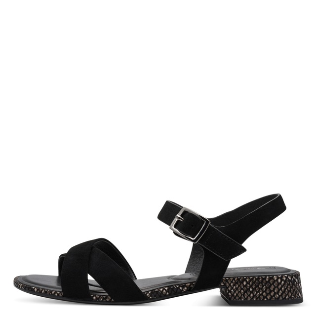 Tamaris Sandalette Blockabsatz, Sommerschuh, Riemchensandale mit Kreuzbandage