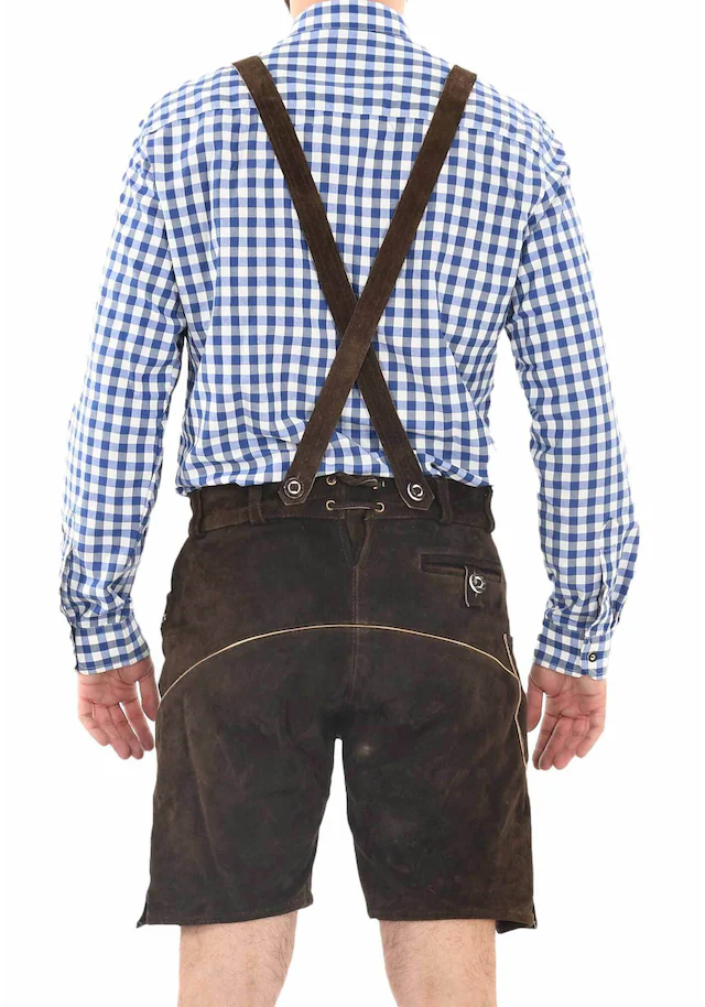 Alessandro Salvarini Trachtenlederhose »ASFerdl« Lederhose in Trachtenstil in kurzer Schnittform aus Echtleder