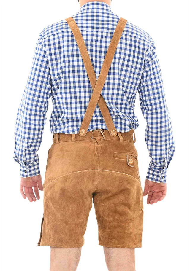 Alessandro Salvarini Trachtenlederhose »ASFerdl« Lederhose in Trachtenstil in kurzer Schnittform aus Echtleder