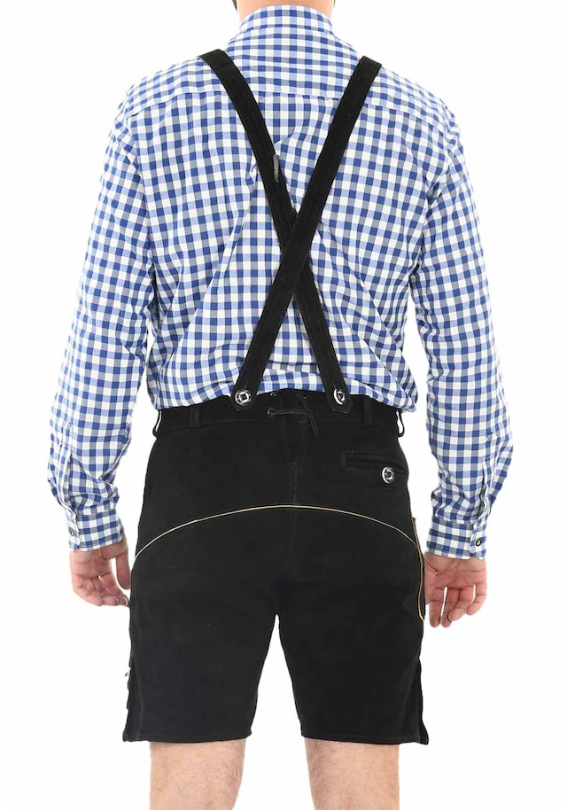 Alessandro Salvarini Trachtenlederhose »ASFerdl« Lederhose in Trachtenstil in kurzer Schnittform aus Echtleder