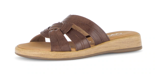 Gabor Pantolette »Rhodos« Plateau, Schlupfschuh, Sommerschuh mit Ziernähten, G-Weite