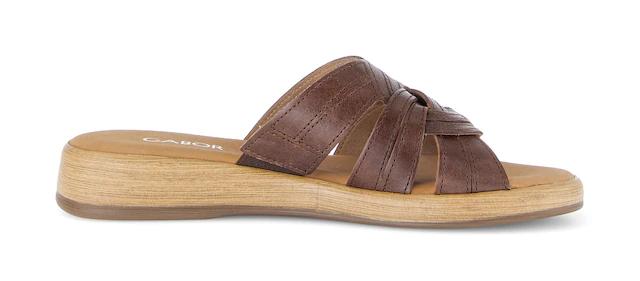 Gabor Pantolette »Rhodos« Plateau, Schlupfschuh, Sommerschuh mit Ziernähten, G-Weite