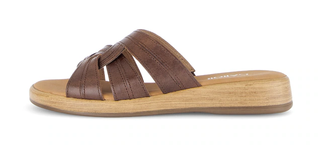 Gabor Pantolette »Rhodos« Plateau, Schlupfschuh, Sommerschuh mit Ziernähten, G-Weite