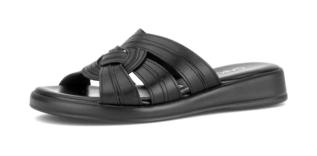 Gabor Pantolette »Rhodos« Plateau, Schlupfschuh, Sommerschuh mit Ziernähten, G-Weite