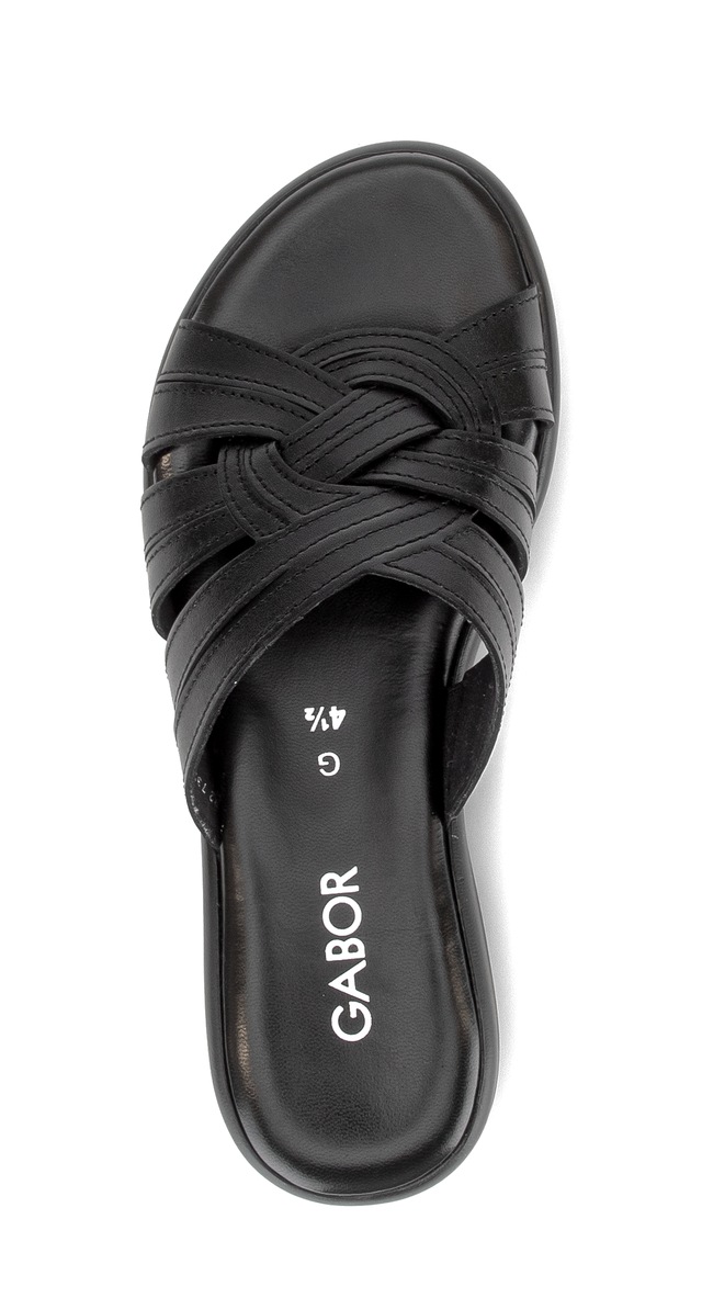 Gabor Pantolette »Rhodos« Plateau, Schlupfschuh, Sommerschuh mit Ziernähten, G-Weite