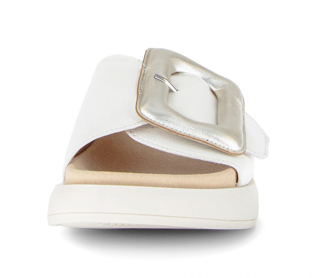Gabor Pantolette Plateau, Schlupfschuh, Sommerschuh mit großer Zierschnalle