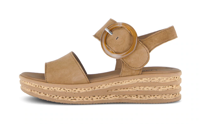 Gabor Keilsandalette , Riemchensandale, Sommerschuh mit modischer Zierschnalle