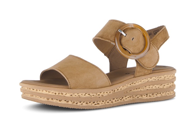 Gabor Keilsandalette , Riemchensandale, Sommerschuh mit modischer Zierschnalle