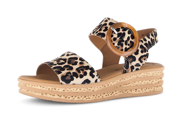 Gabor Keilsandalette , Riemchensandale, Sommerschuh mit modischer Zierschnalle