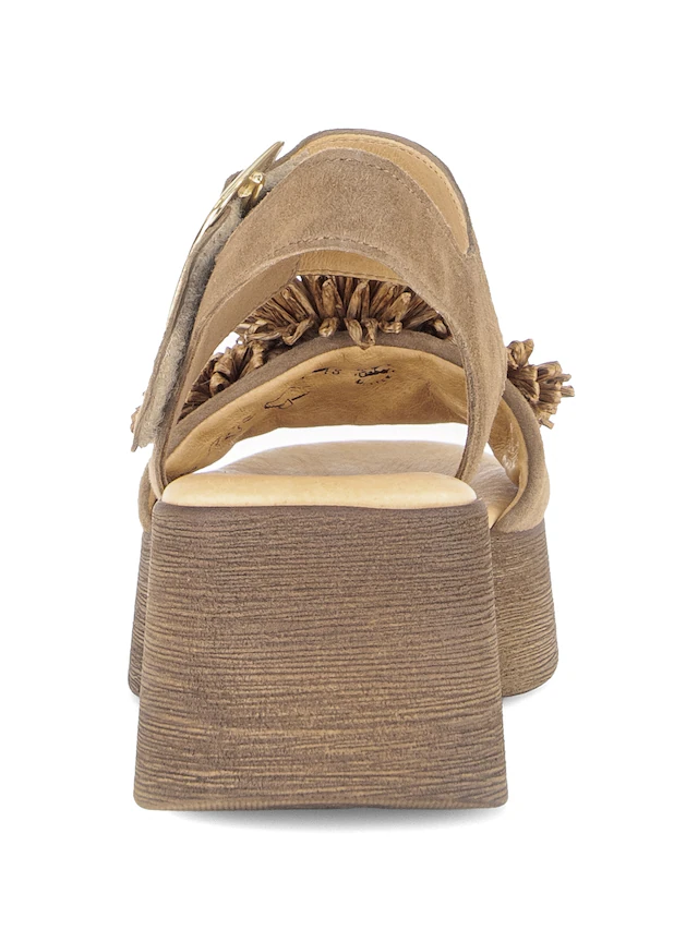 Gabor Sandalette , Sommmerschuh mit Plateau und Absatz in Holzoptik
