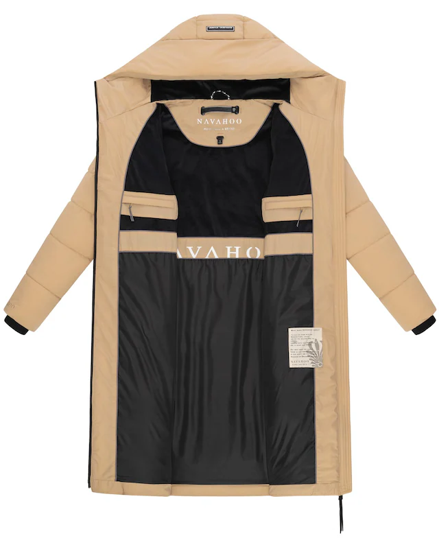 Navahoo Steppmantel »Schokokuss XIV« Warmer Damen gesteppter Wintermantel mit Kapuze