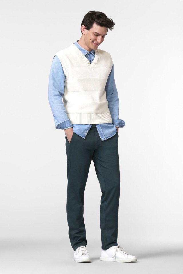 MEYER Chinos »BONN« mit Micro Print