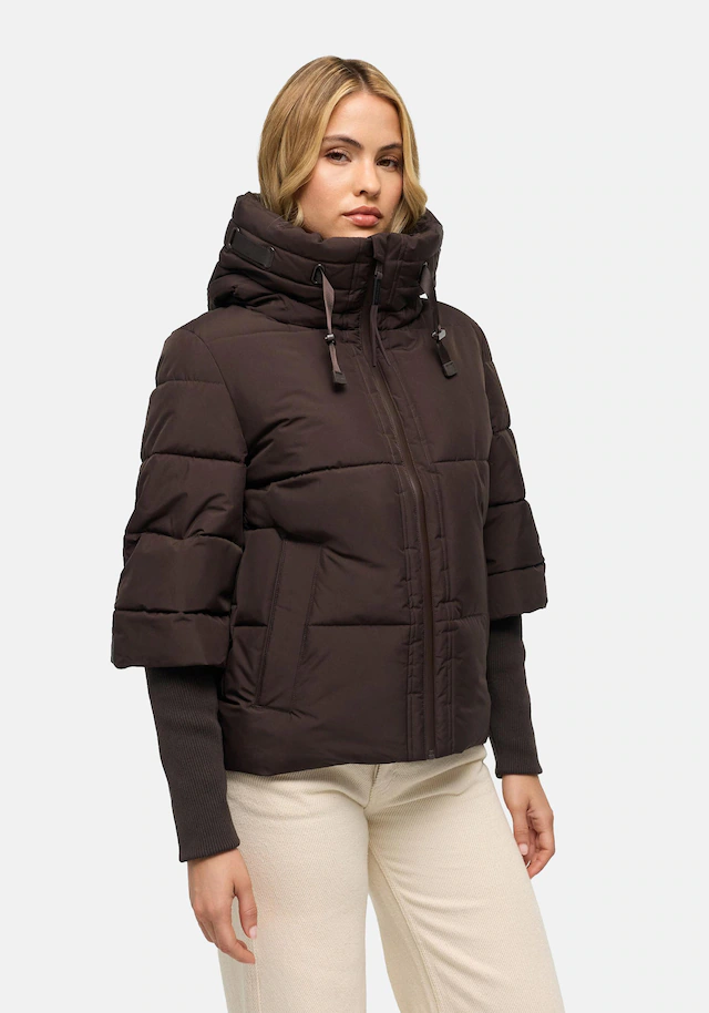 Navahoo Steppjacke »Lotusherz XIV« mit Kapuze Warme gesteppte Winterjacke mit Rippstrickärmeln
