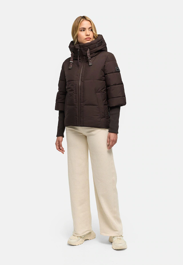 Navahoo Steppjacke »Lotusherz XIV« mit Kapuze Warme gesteppte Winterjacke mit Rippstrickärmeln