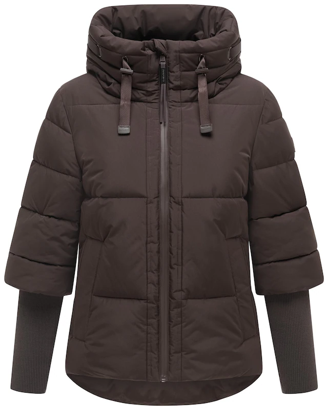 Navahoo Steppjacke »Lotusherz XIV« mit Kapuze Warme gesteppte Winterjacke mit Rippstrickärmeln
