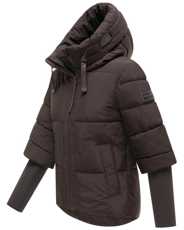 Navahoo Steppjacke »Lotusherz XIV« mit Kapuze Warme gesteppte Winterjacke mit Rippstrickärmeln