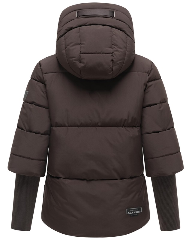 Navahoo Steppjacke »Lotusherz XIV« mit Kapuze Warme gesteppte Winterjacke mit Rippstrickärmeln