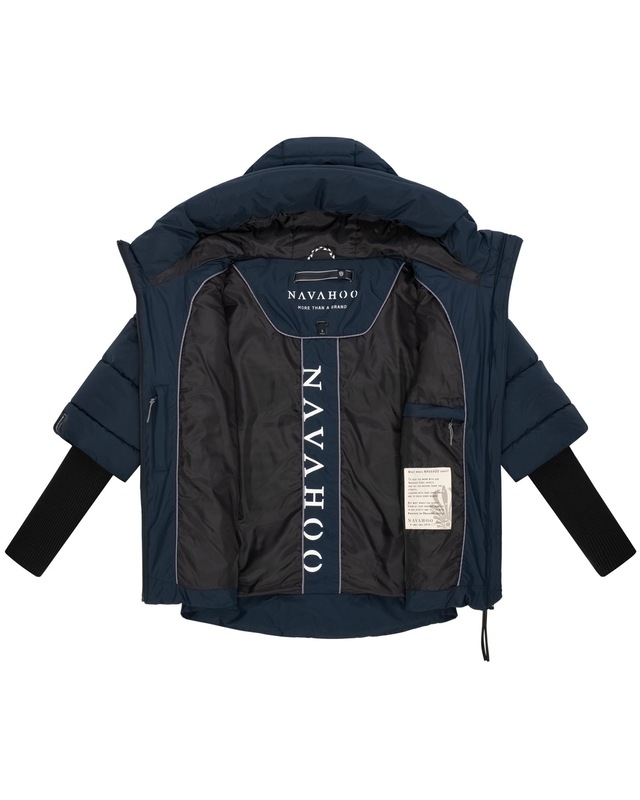 Navahoo Steppjacke »Lotusherz XIV« mit Kapuze Warme gesteppte Winterjacke mit Rippstrickärmeln
