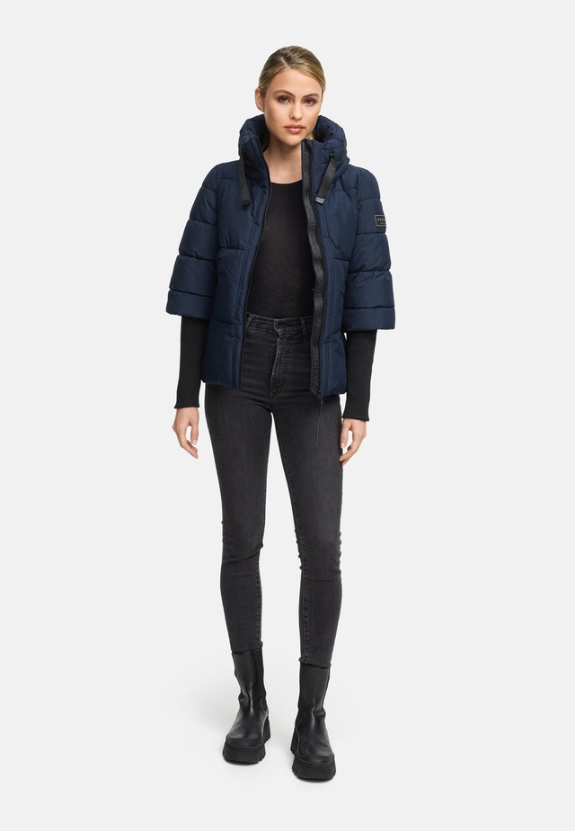 Navahoo Steppjacke »Lotusherz XIV« mit Kapuze Warme gesteppte Winterjacke mit Rippstrickärmeln